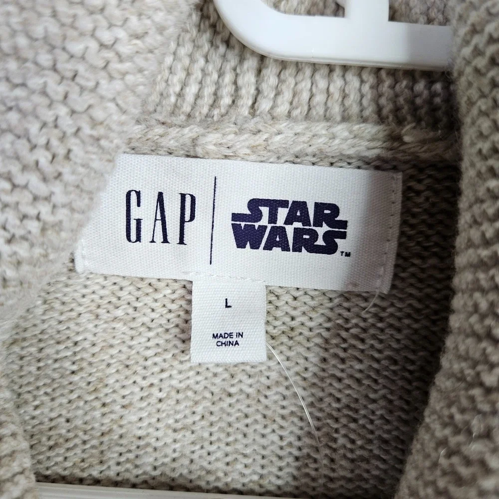 Gap Star Wars Darth Vader Cardigan Sweater Kids Large Shawl Collar Button Front